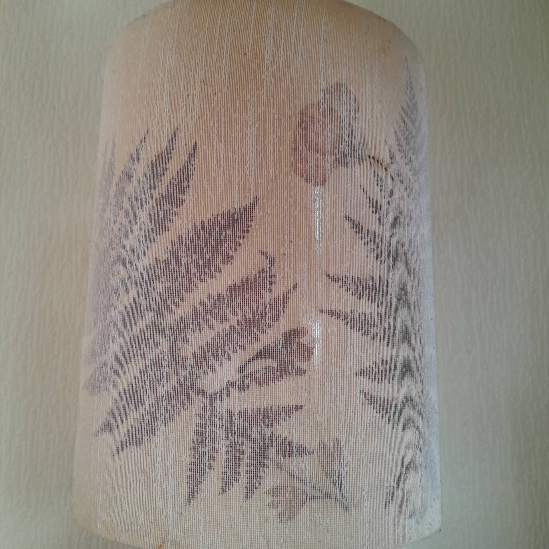 Vintage terracotta lamp - Lampshade with dried flowers and ferns