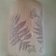 Vintage terracotta lamp - Lampshade with dried flowers and ferns