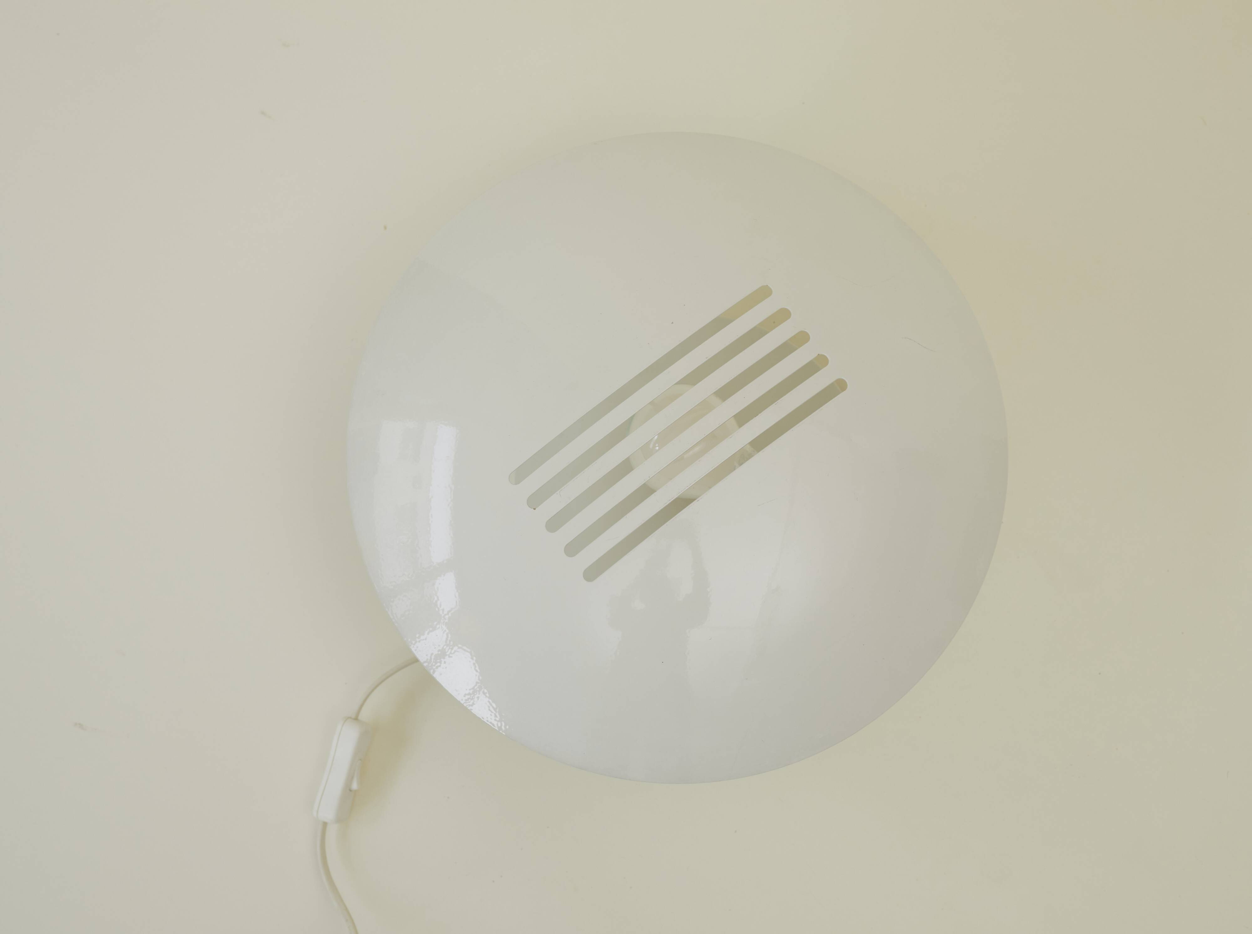 Large vintage cream white metal lamp / wall lamp circa 1980 Germany