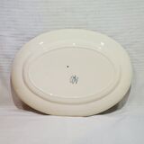 Oval dish of the earthenware factory of Creil and Montereau model Cremona, iron earth