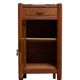 Art Nouveau Nightstand, Solid Oak & Marble Top, Hand-Carved, 1920s