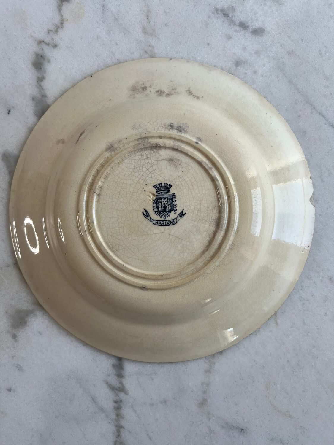 Set of 4 chardon gien terre de fer soup plates