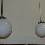 Vintage pendant lamp with a white opaline ball