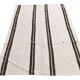5x7 Turkish Hand-Woven Beige & Brown Striped Kilim Carpet, 144x202Cm