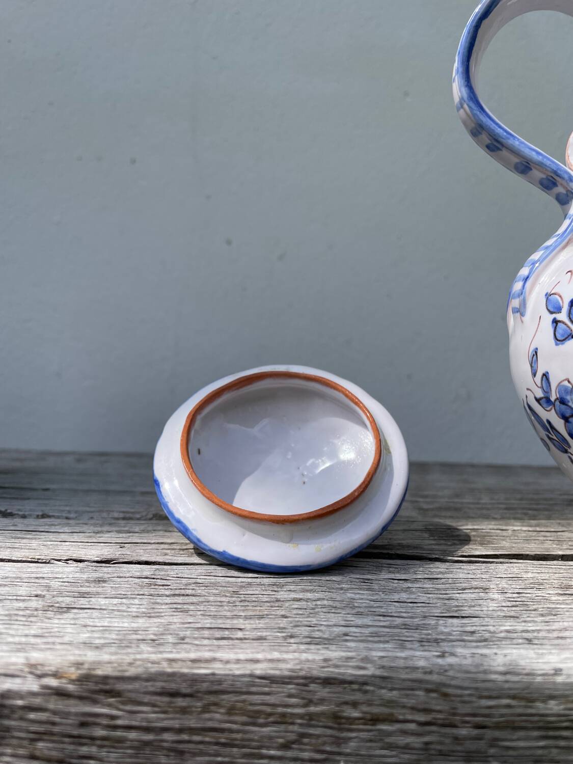 Moustiers blue ceramic teapot