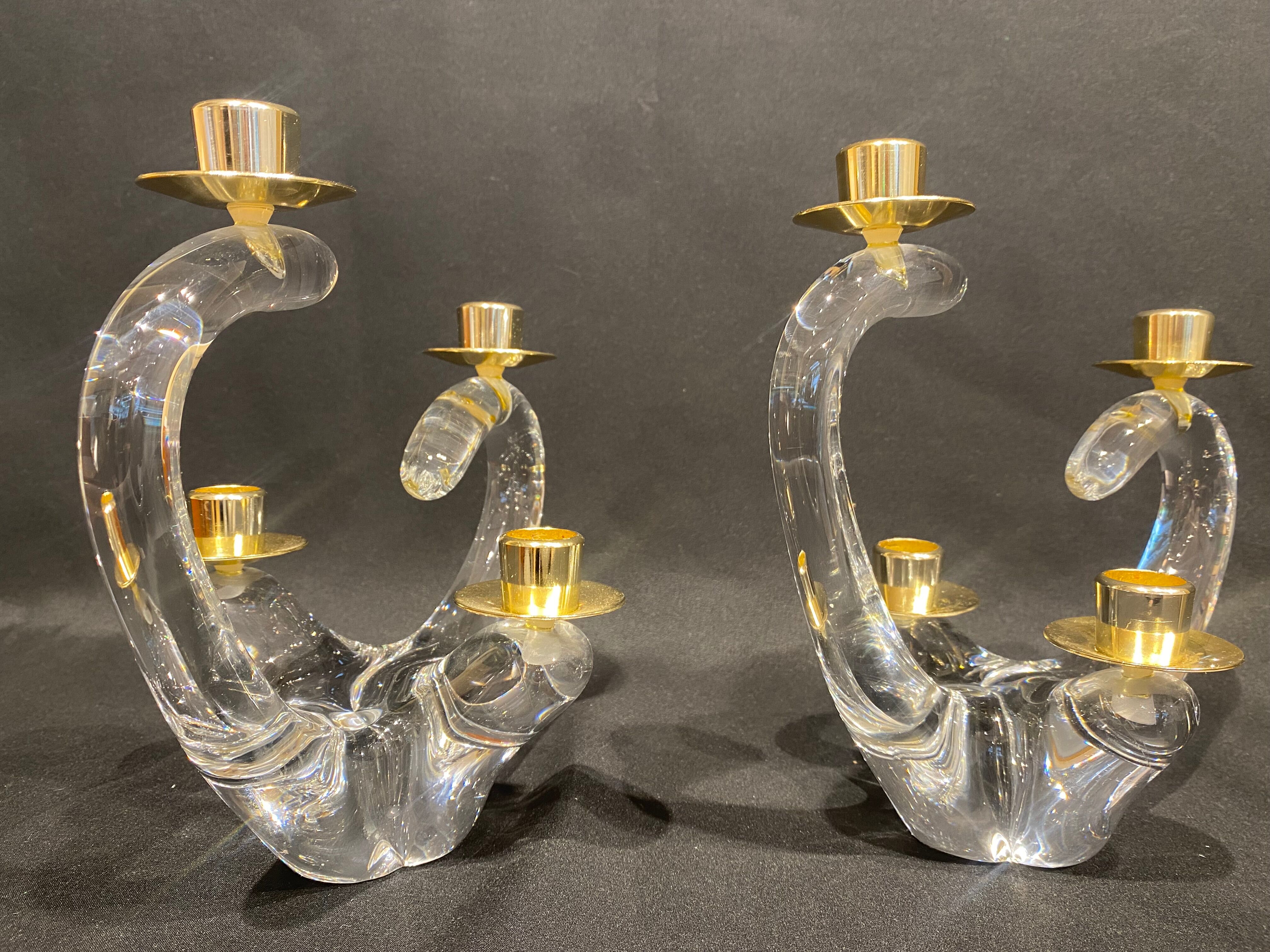 Paire de chandeliers signée Schneider de 1930