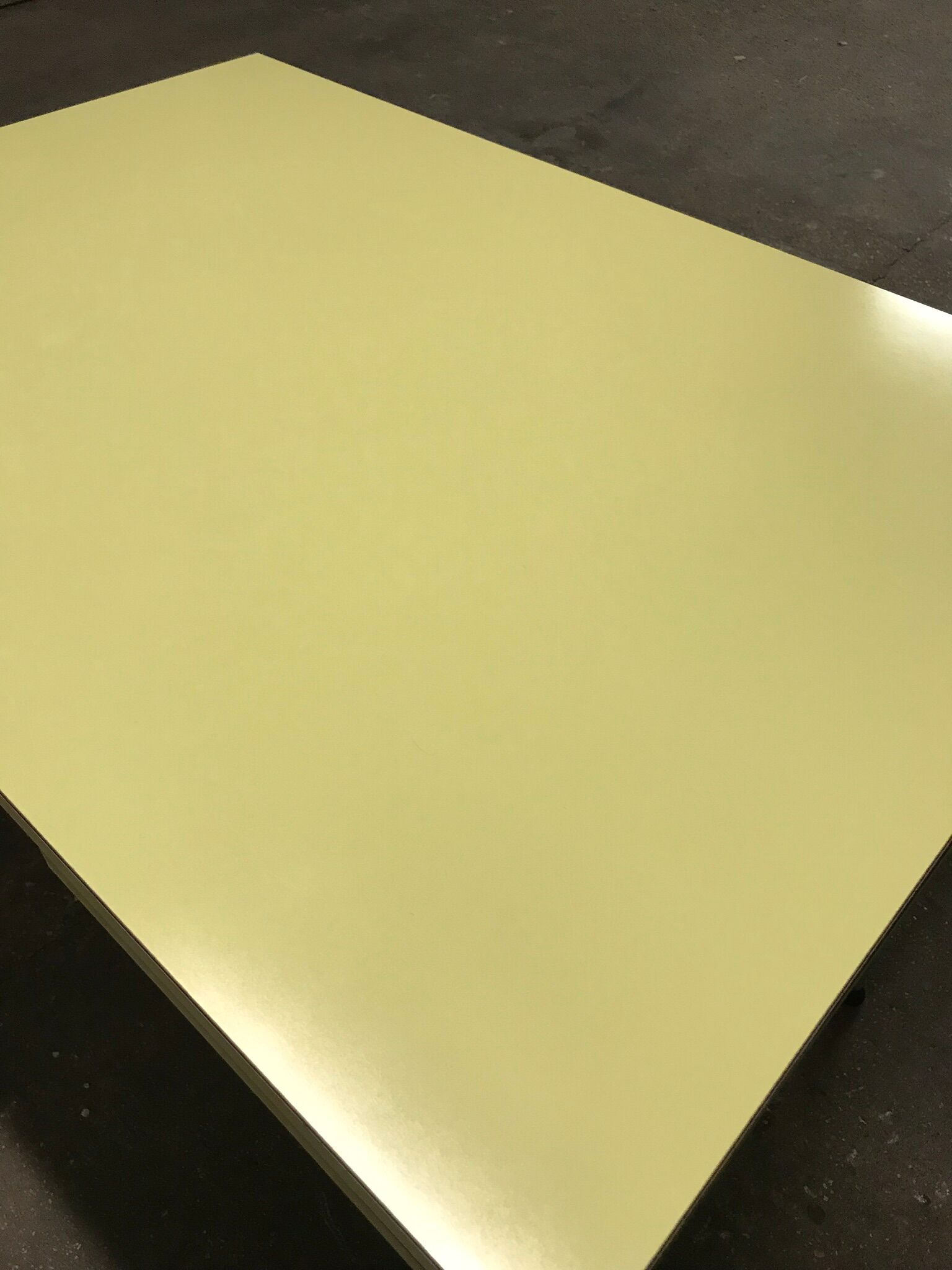 Yellow formica kitchen table with two extension cord, vintage 60s