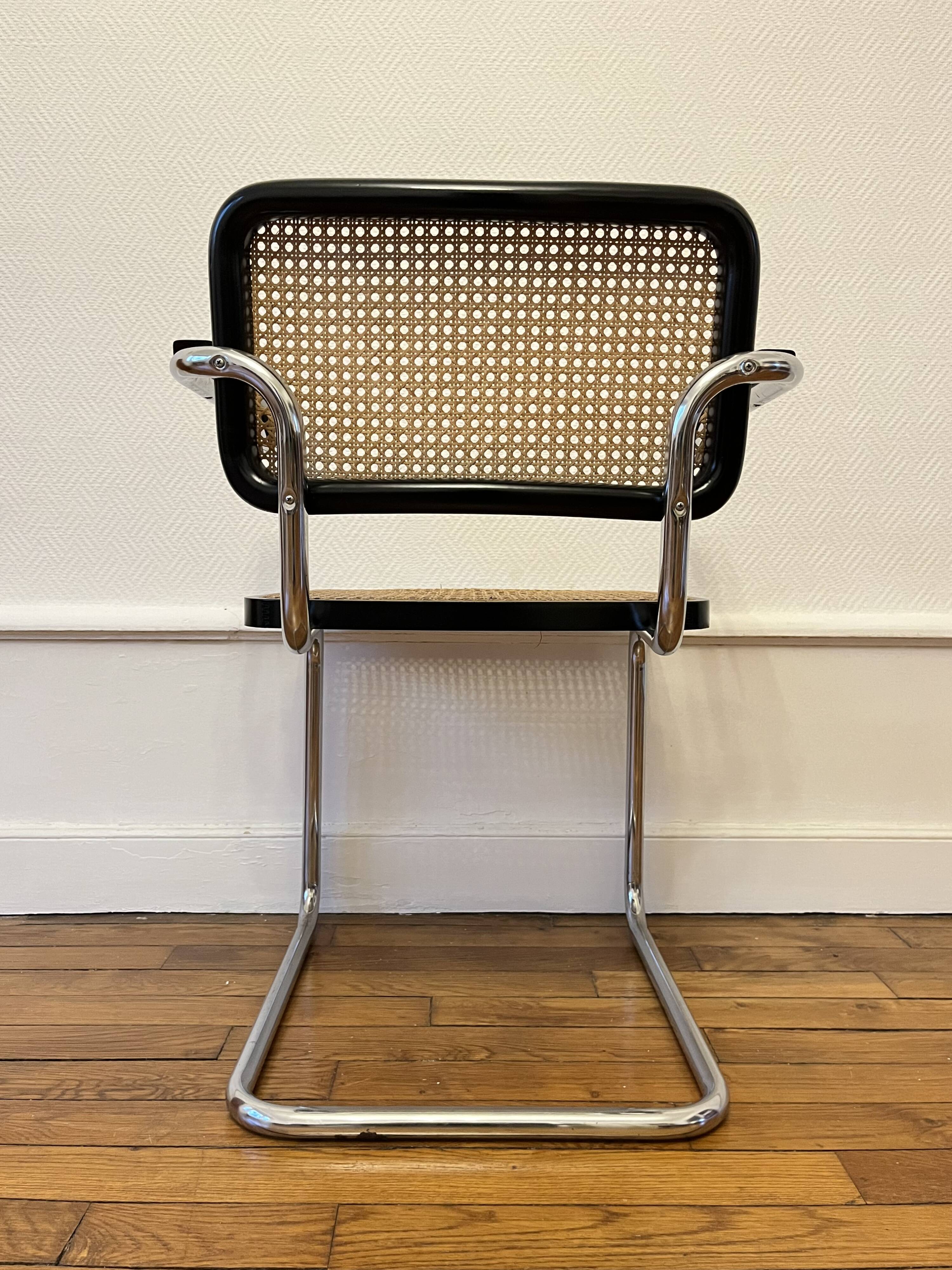 Armchair by Marcel BREUER model Cesca B64 black color