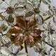 Plafonnier en verre de Murano à motif floral rose des années 1970