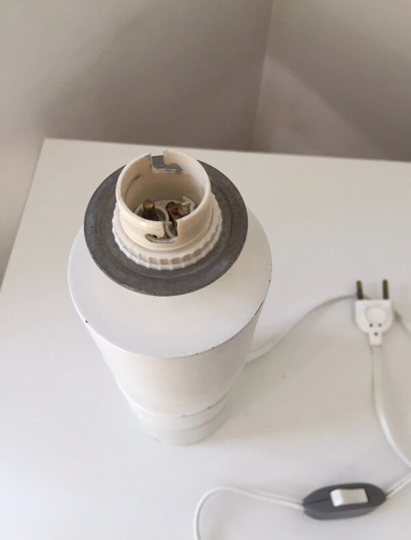 Lampe quille vintage bois tourné 1960