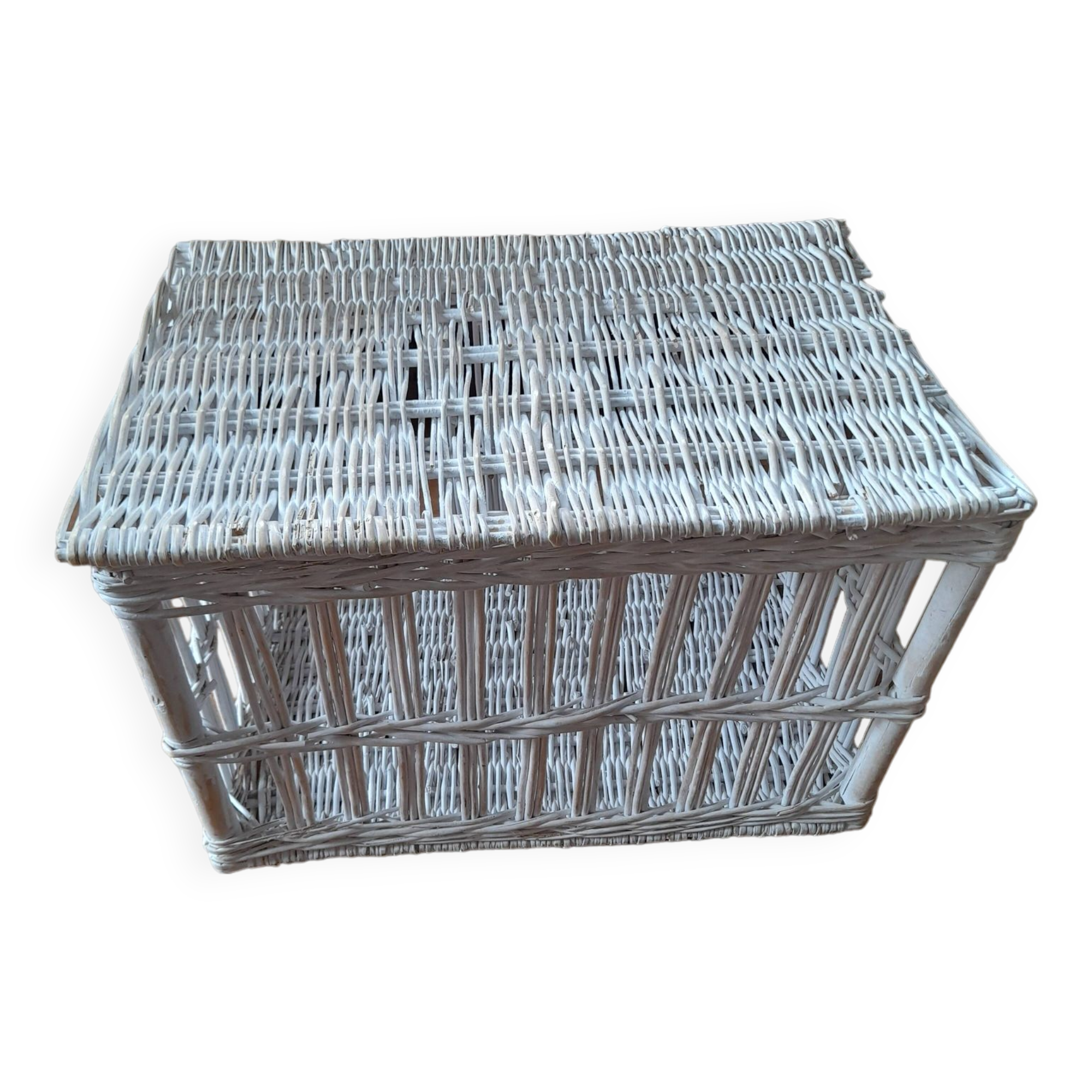 Bleached wicker trunk - toy chest