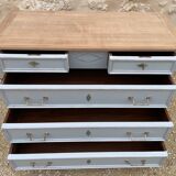 Louis XVI style chest of drawers in Versailles gray patinated cherry