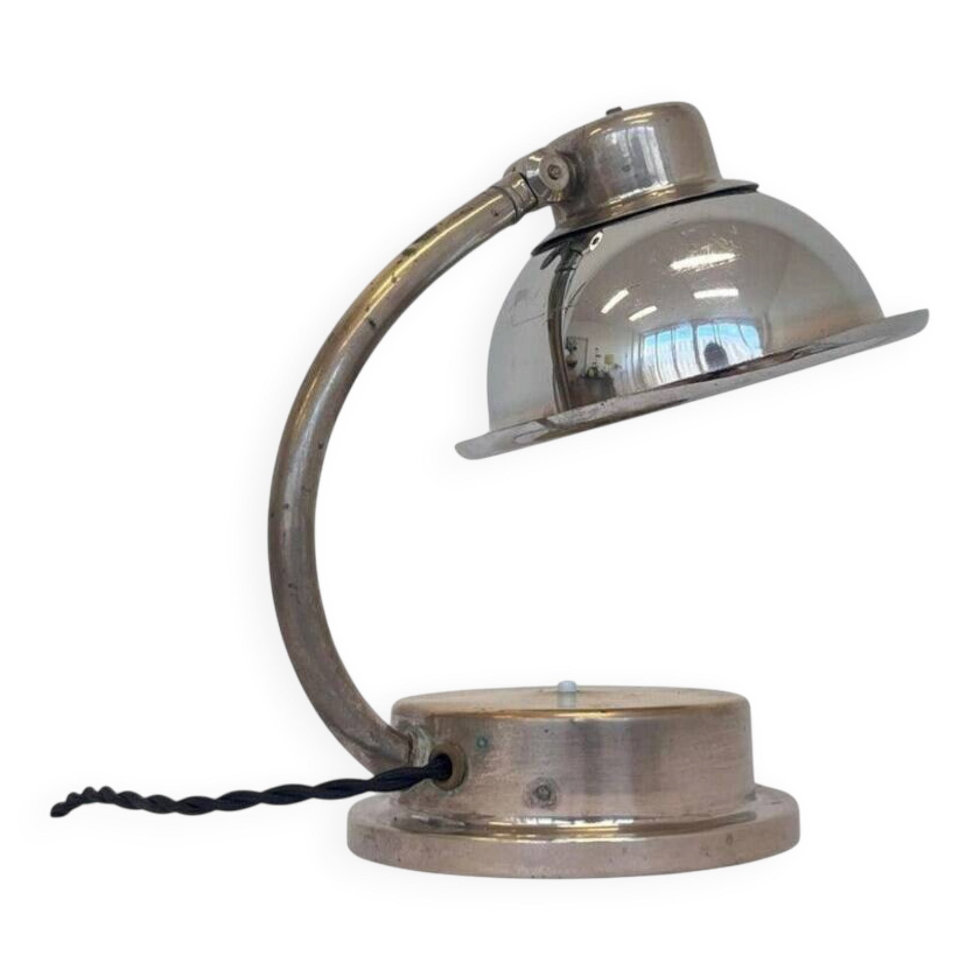 Rare Art Deco Table Chrome Lamp, 1930s