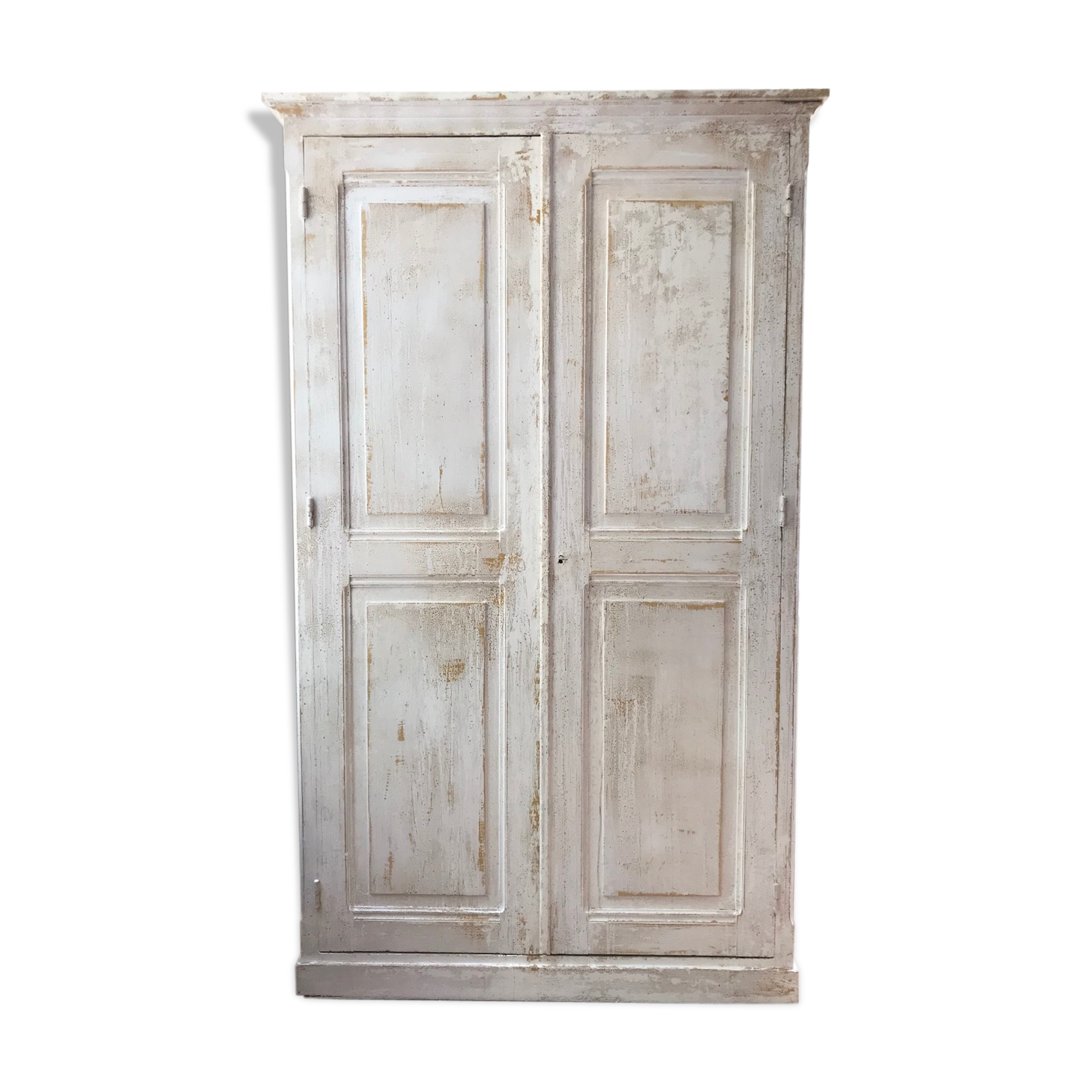 Antique wardrobe in patinated pine