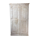 Antique wardrobe in patinated pine