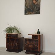 Pair of bedside tables by Jindrich Halabala for Up Zavody art deco 1950