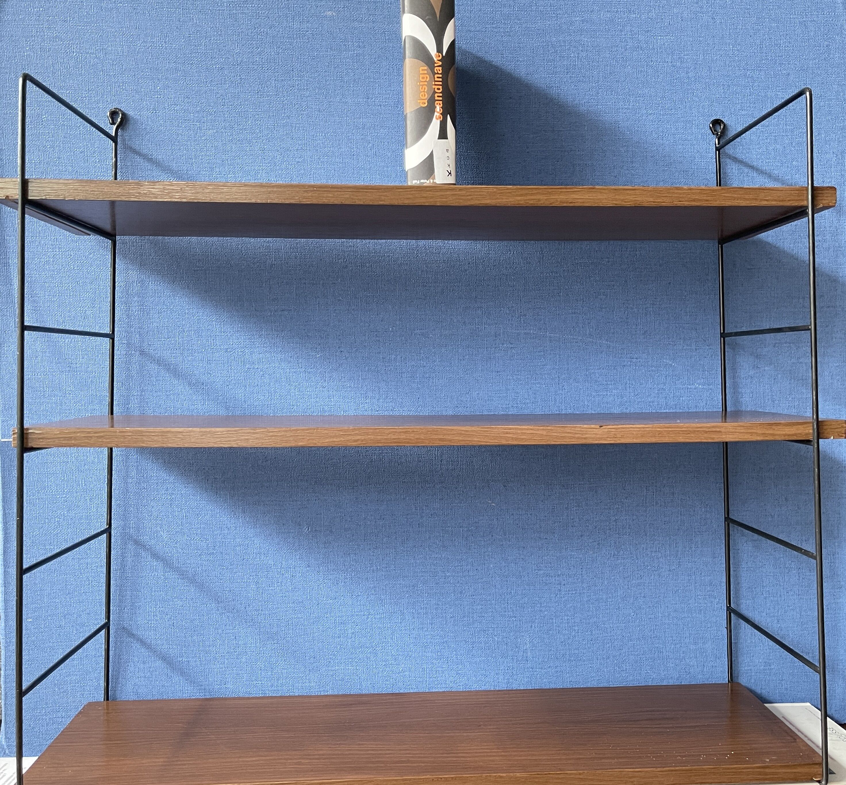 3 teak wall shelves, Nils Strinning 75 cm