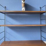 3 teak wall shelves, Nils Strinning 75 cm