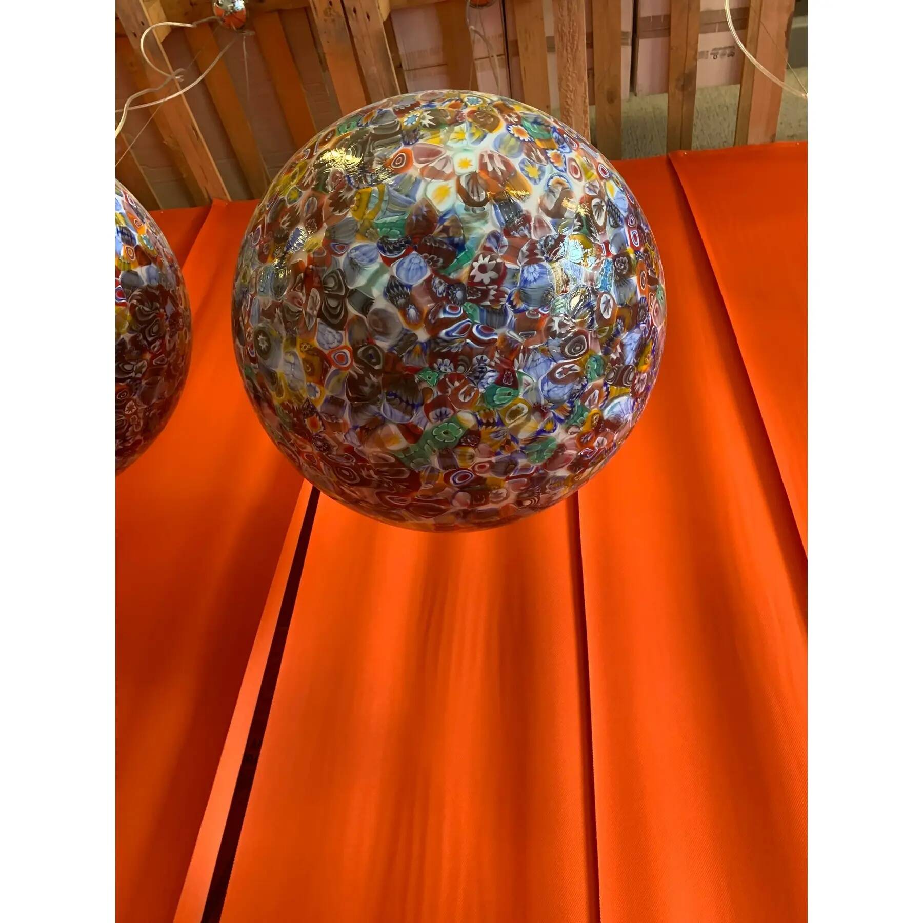 Contemporary Murrine Sphere in Murano Style Glass with Multicoloured Murrine