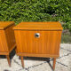 Vintage teak bedside tables from the 1970s.