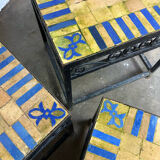 Nesting tables ceramic wrought iron