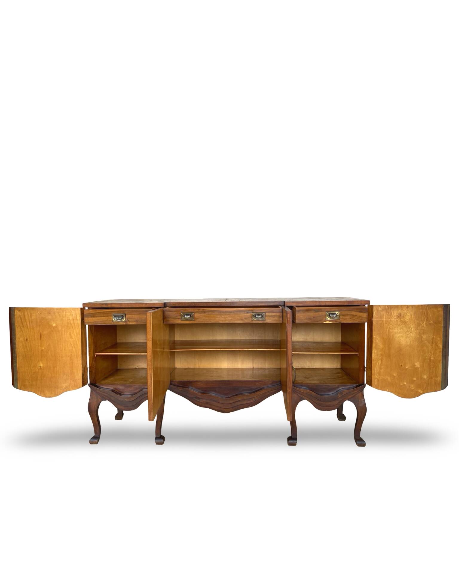 Walnut buffet, antique Italian, 1930s.