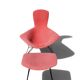 Bird Chair & Ottoman Harry Bertoia for Knoll - Black Mesh & Red Fabric