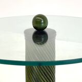 Italian side tables with bamboo base and glass top