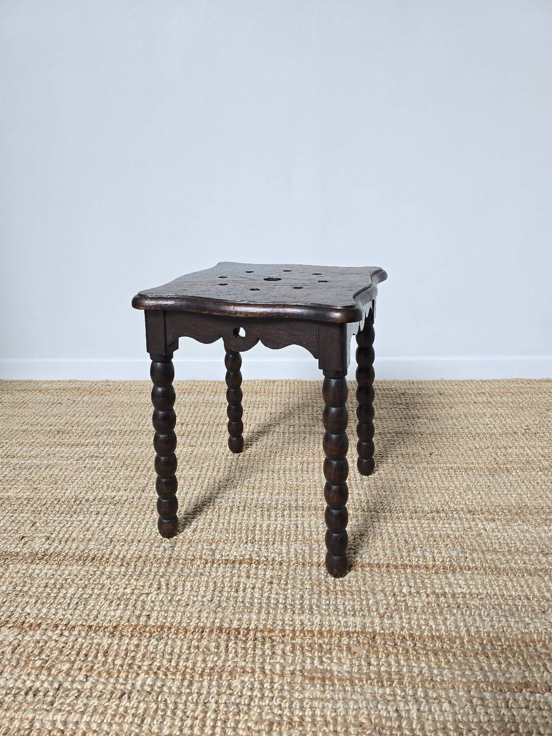 Antique turned wood stool