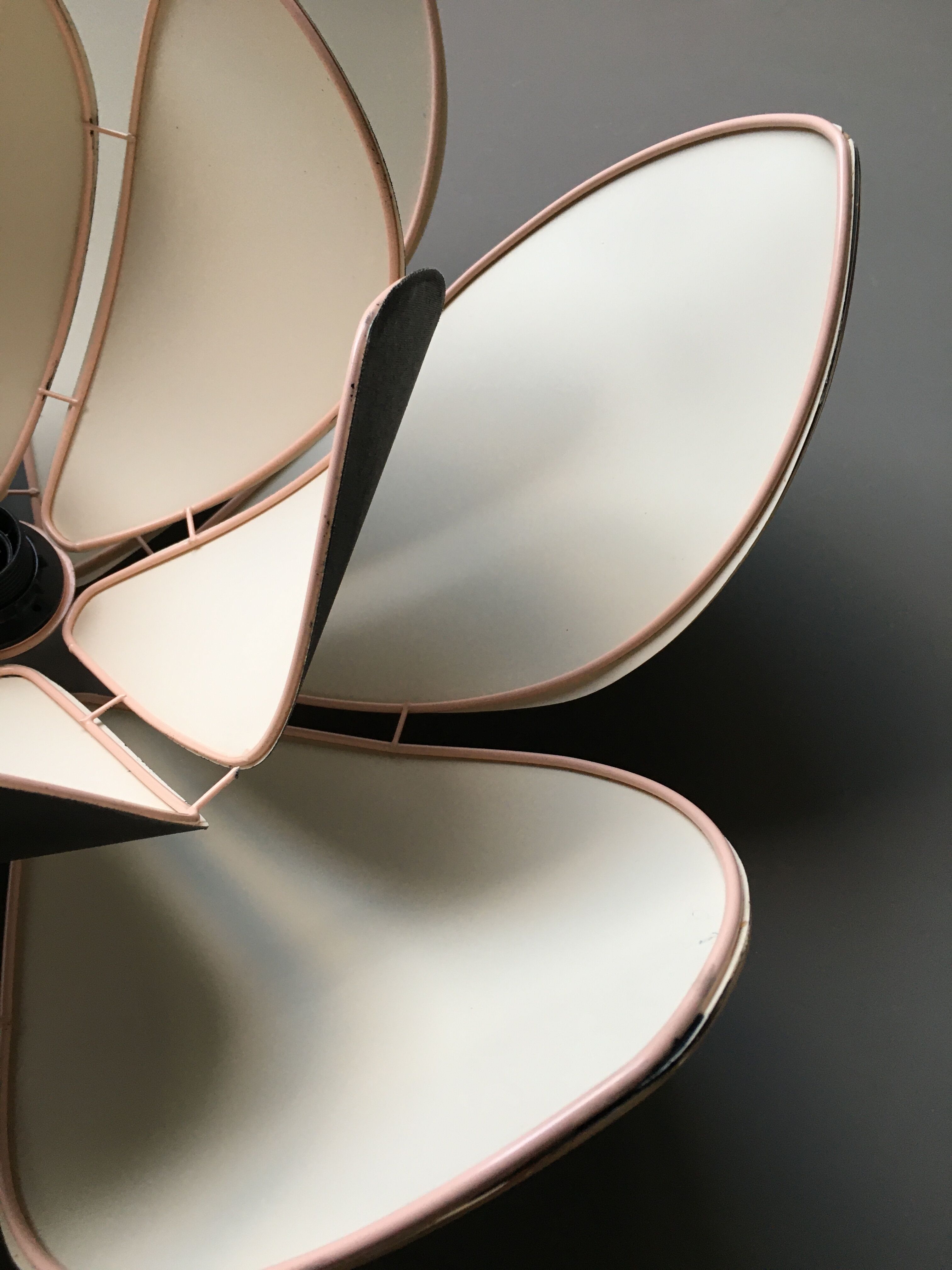 Black fabric flower and gold liseret hanging lamp