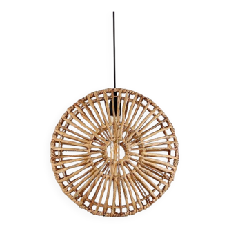 Rattan Chandelier, Light Fixture, Rattan Wicker Lampshade,Rustic Light