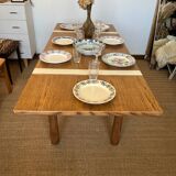 Extendable farmhouse table with 2 vintage leaves