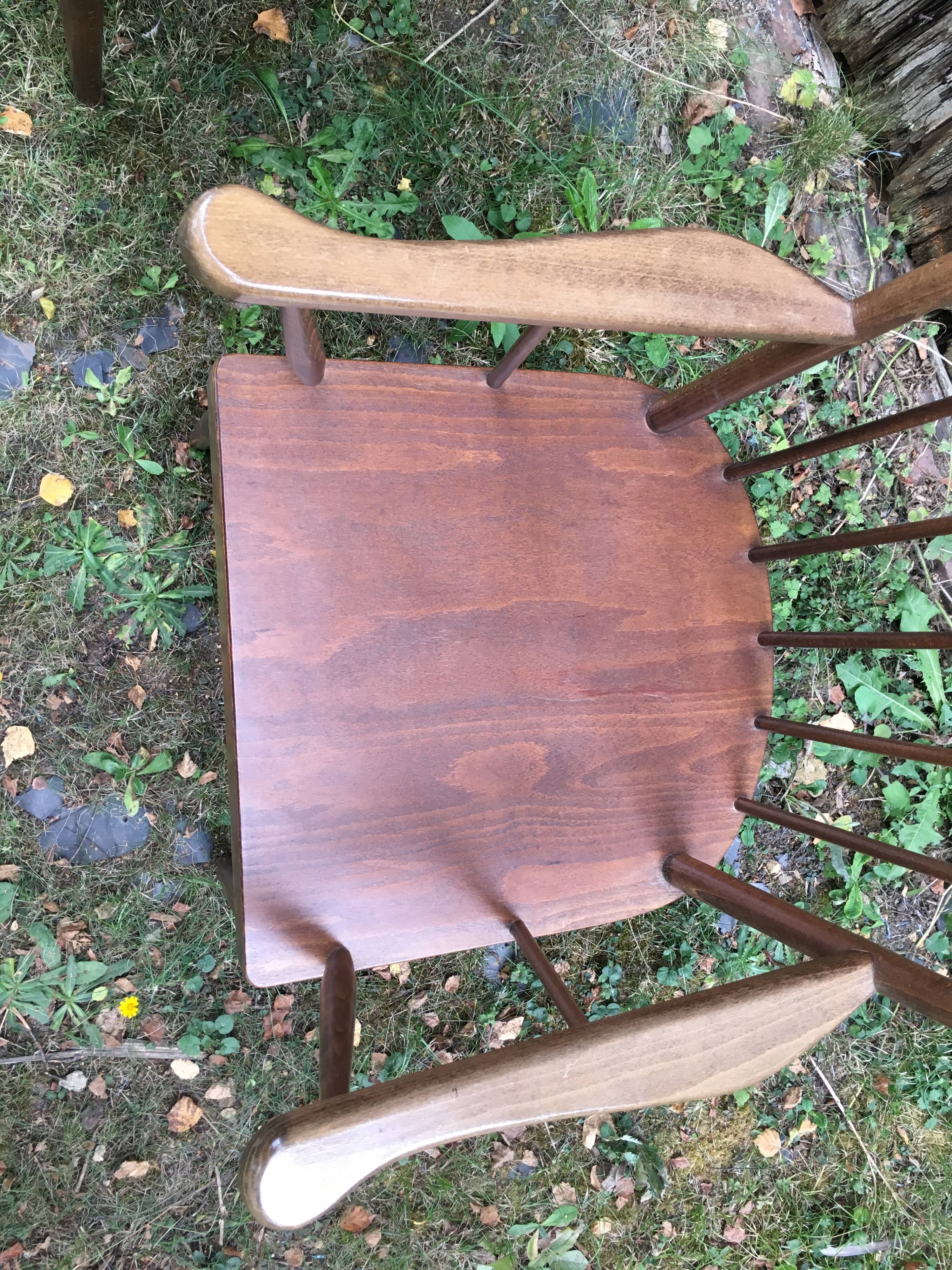 Pair of Baumann armchairs "evangelical" model