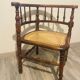 Chaise d’angle en bois et cannage