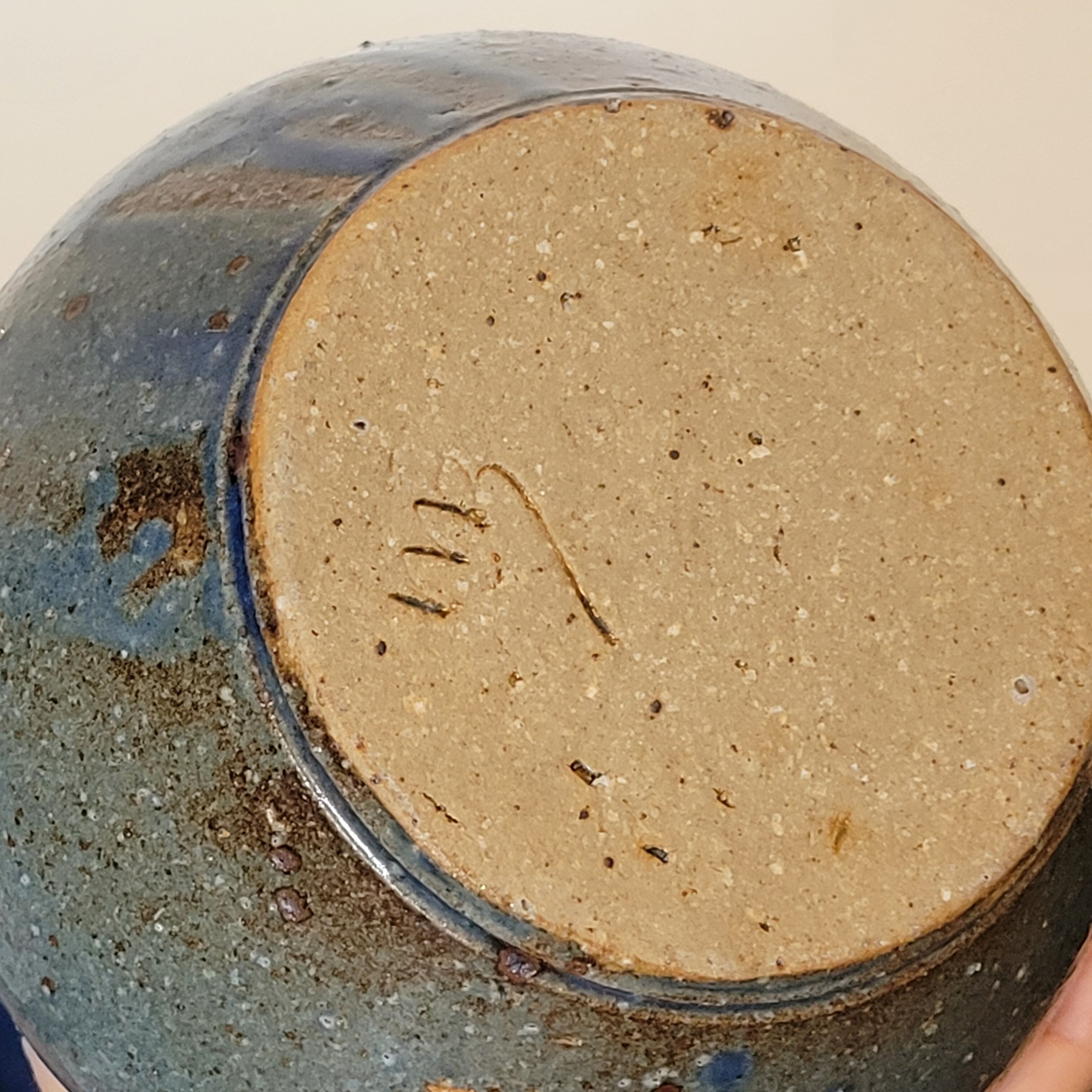 Sandstone vase decorated with oak leaf, ceramic by Alain Blanchard