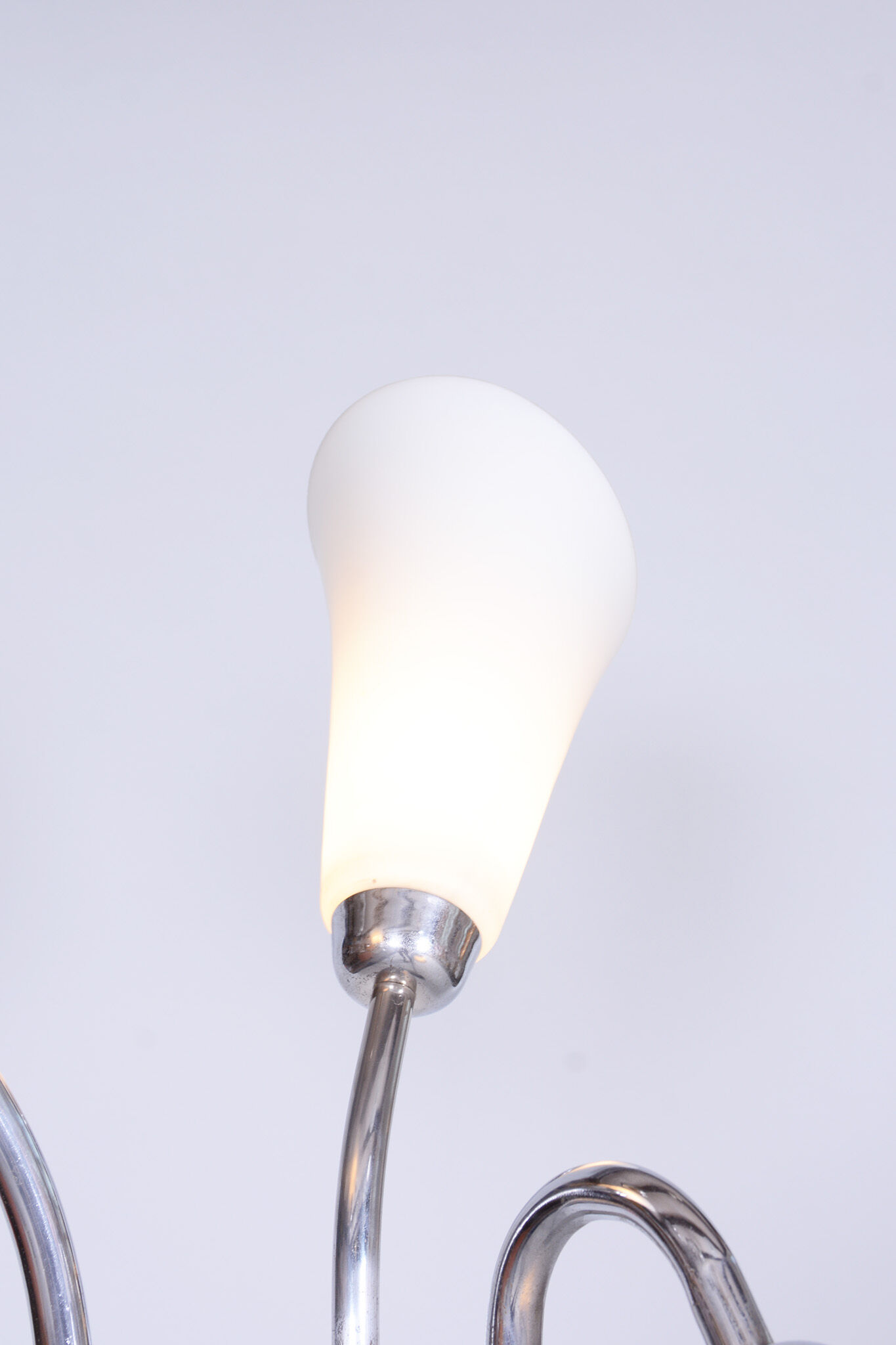 Restored ArtDeco Floor Lamp, Chrome-plated Steel, Czechia, 1930s