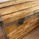 Vintage wooden toy chest trunk