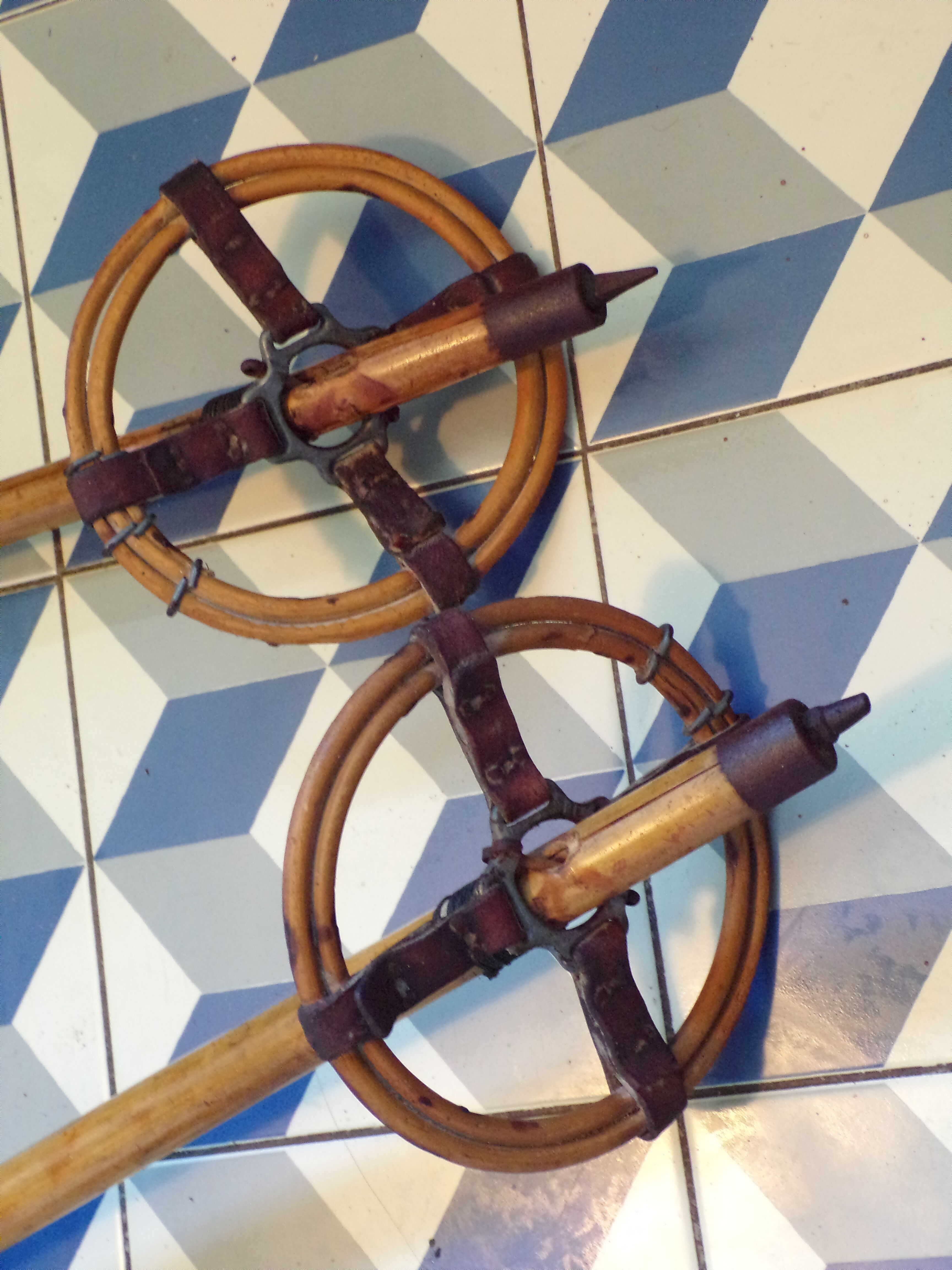 Vintage reed ski sticks