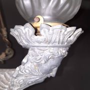 Metal pendant light with 4 flames