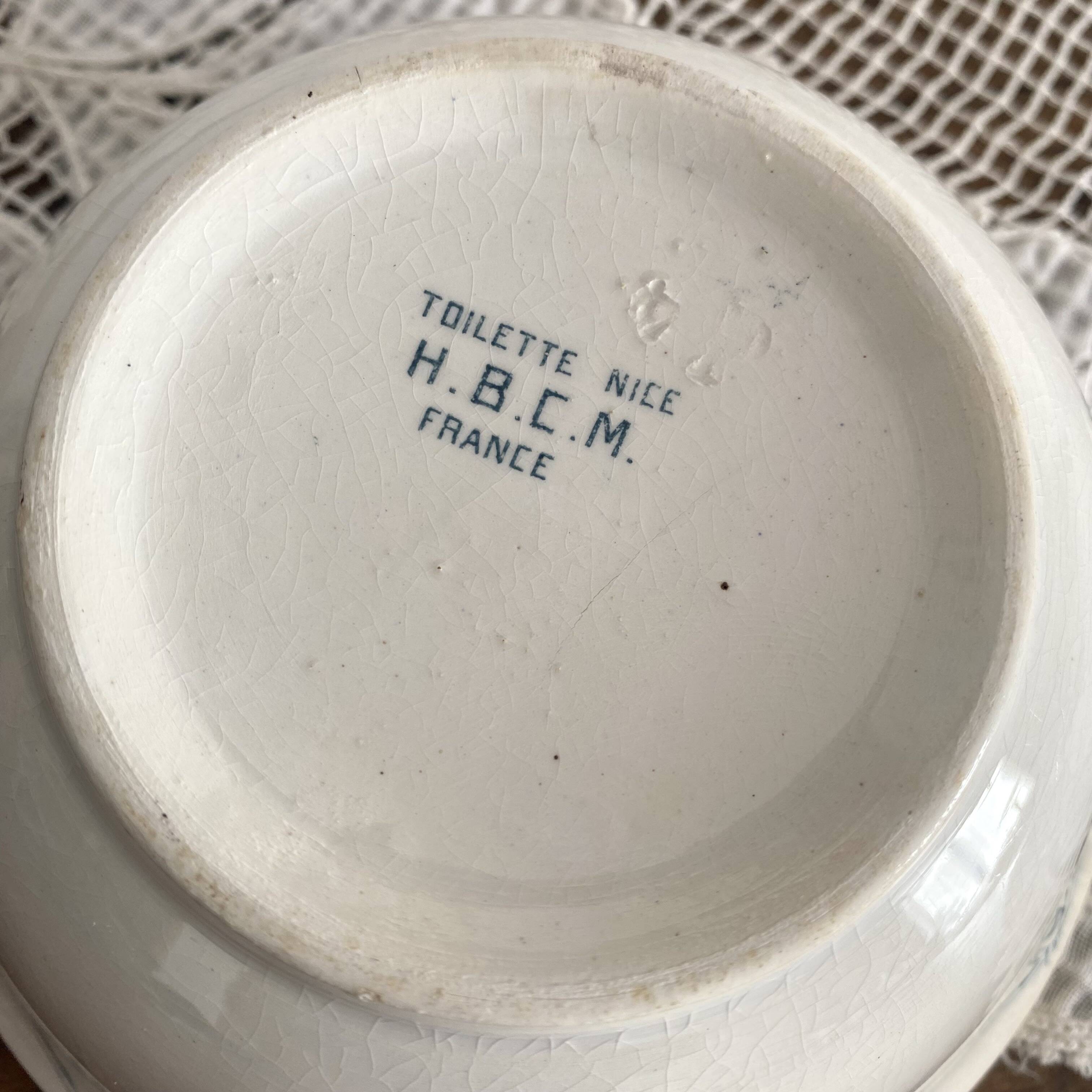 Antique ironstone bowl HBCM Roses