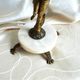 Alabaster and brass lamp, home decor light fixture with alabaster shade.