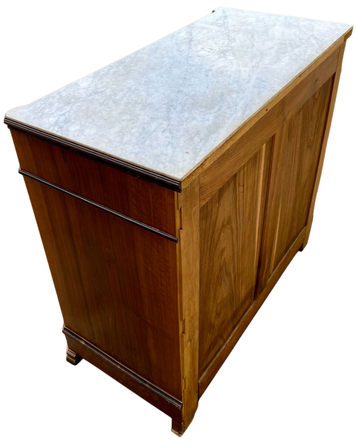 Antique Louis Philippe commode with fitted white marble top.