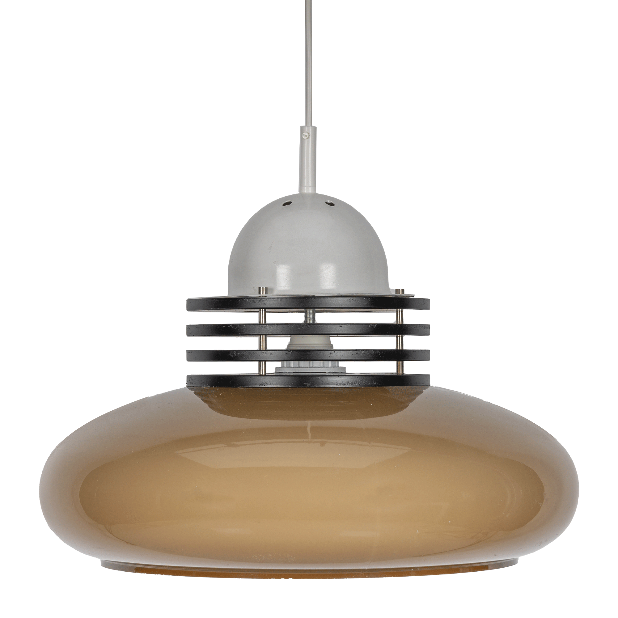 Brown and white space age pendant lamp