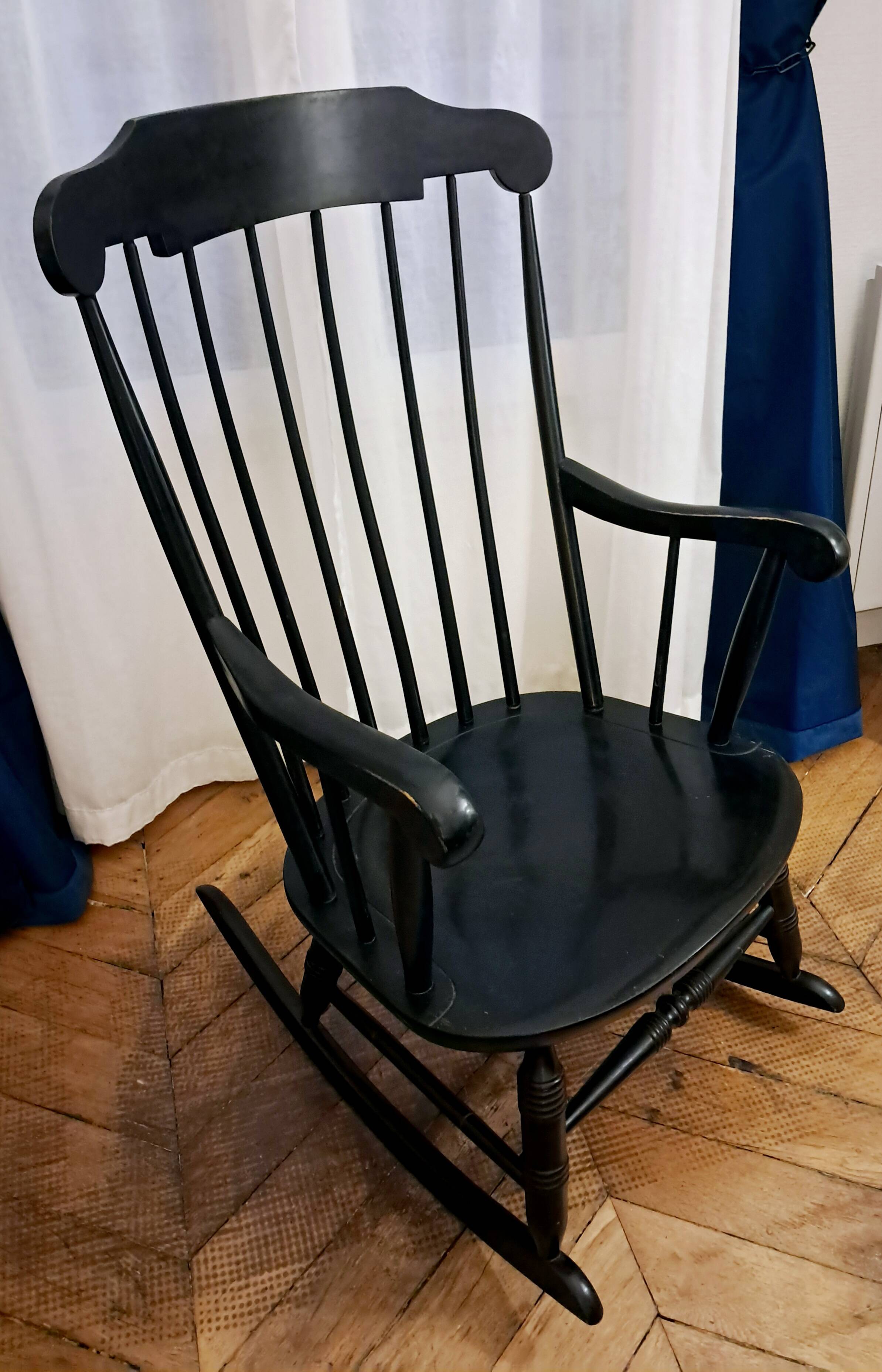 Black rocking chair/rocking seat Stol Kamnik Yugoslavia. 1960s