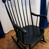 Black rocking chair/rocking seat Stol Kamnik Yugoslavia. 1960s
