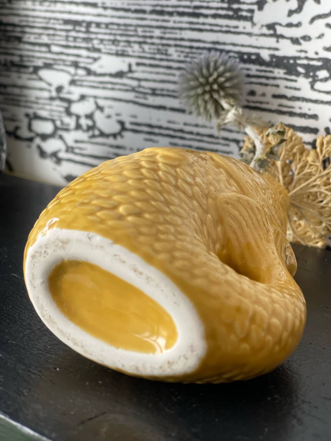 Saffron ceramic vase