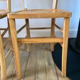 Set of 5 Luterma light blond wood bistro chairs from the 50s