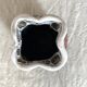 Vintage black and white Savoyard enamel vase