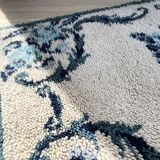 Bohemian pure wool blue rug 125x78cm