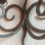 Ancienne paire d appliques en fer forgé